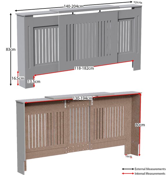 Vida Designs Chelsea Adjustable Radiator Cover