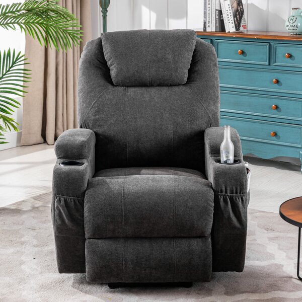Remote Control Power Lift Electric Recliner Chair with Massage and Heating Points, Electric Lounger Chair for Elderly, 81x73x105 cm, Grey Aosom.UK