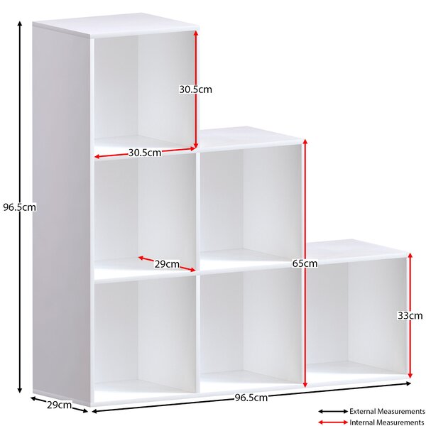 Vida Designs Durham 6 Cube Staircase Storage Unit