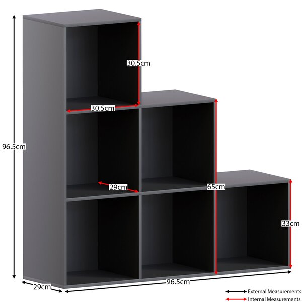 Vida Designs Durham 6 Cube Staircase Storage Unit