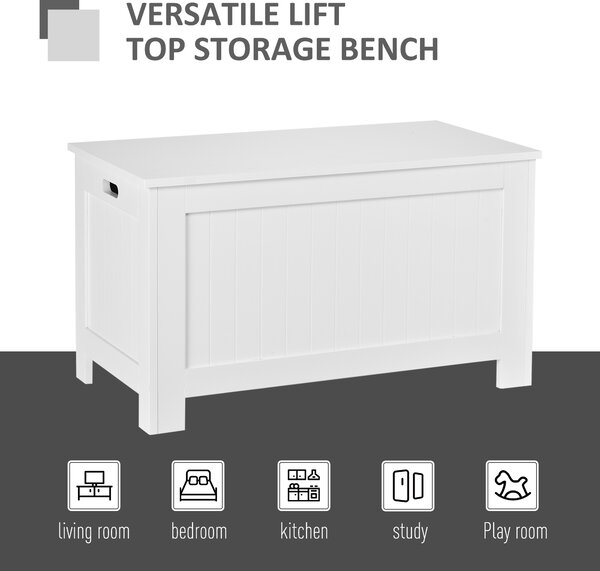 HOMCOM Large Storage Box Toy Chest Cabinet Container Unit Organizer with Lid & Safety Hinges