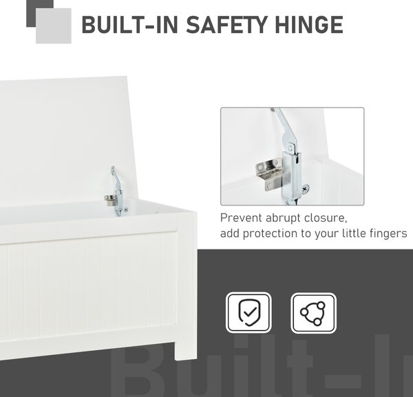 HOMCOM Large Storage Box Toy Chest Cabinet Container Unit Organizer with Lid & Safety Hinges