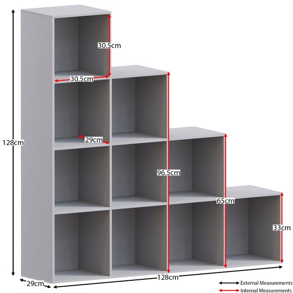 Vida Designs Durham 10 Cube Staircase Storage Unit