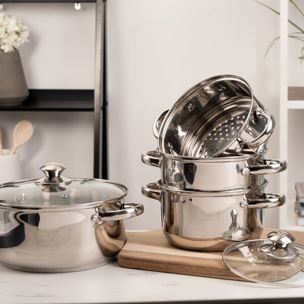 Stainless Steel 3 Tier Steamer Set