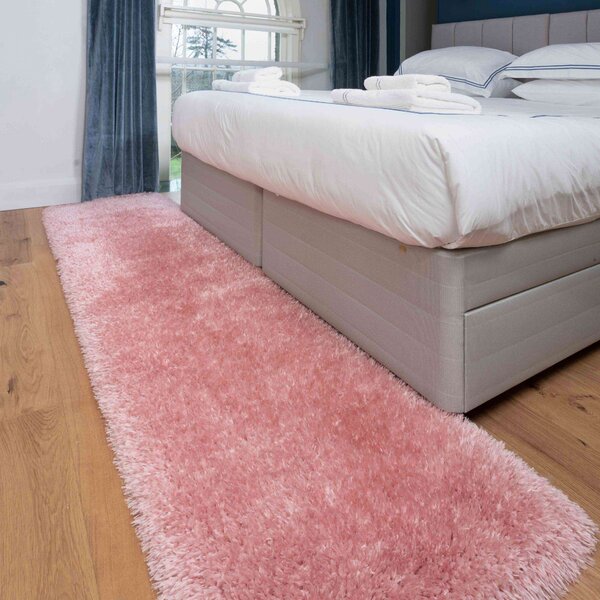 Deluxe Thick Soft Blush Pink Shaggy Hall Runner Rug | Whistler