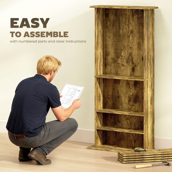 HOMCOM 360 CD Storage Unit - Rustic Brown