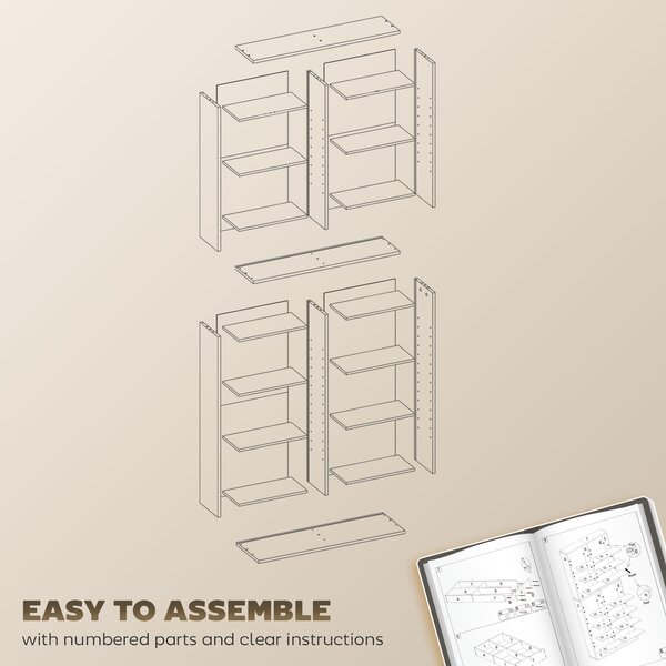 HOMCOM 640 CD Storage Tower - Nature Wood Finish