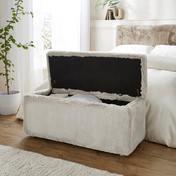 Elysia End of Bed Ottoman, Faux Fur