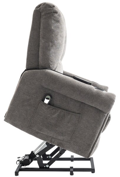 Electric Power Lift Recliner Chair with Single Motor, Heated Massage, Stand Assist, Storage Pockets, Cup Holders, 91x90x108 cm, Grey Aosom UK