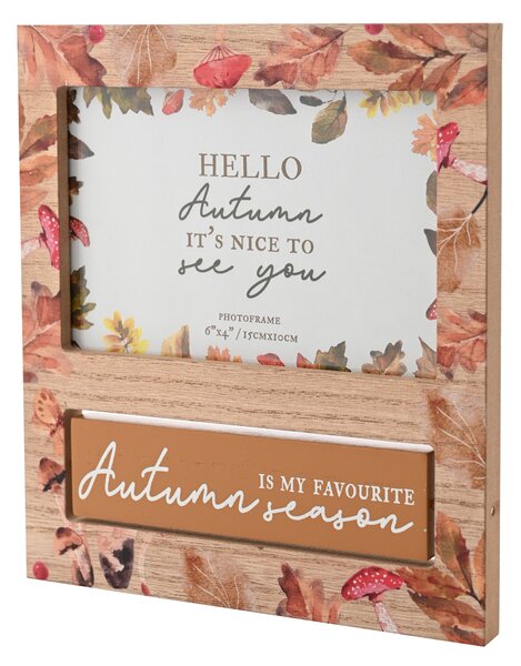 Autumn is My Favourite Season Wooden Leaf Print Photo Frame