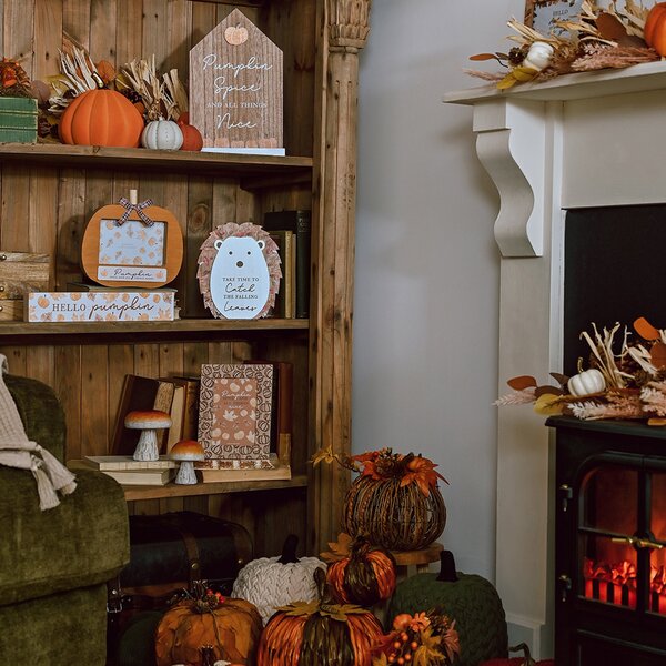 Pumpkin Spice & All Things Nice Shaped Orange Photo Frame