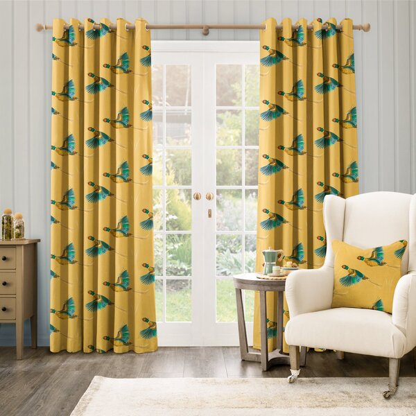 Country Pheasants Eyelet Curtains