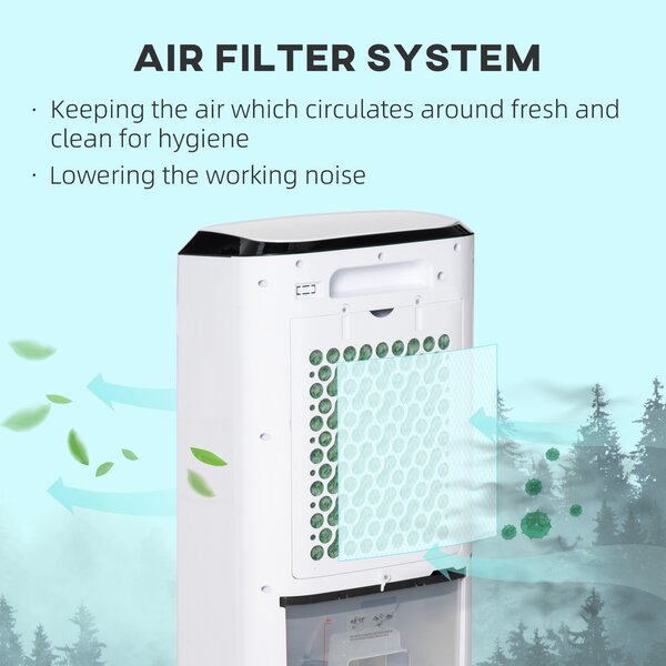 HOMCOM Portable Air Cooler, Evaporative Anion Ice Cooling Fan Water Conditioner Humidifier Unit w/3 Speed, Remote Controller, Timer Aosom UK