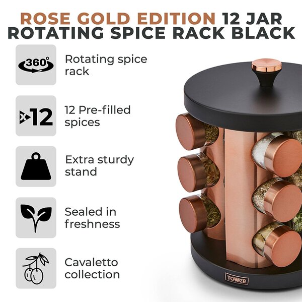 Tower Cavaletto 12 Jar Spice Rack Set