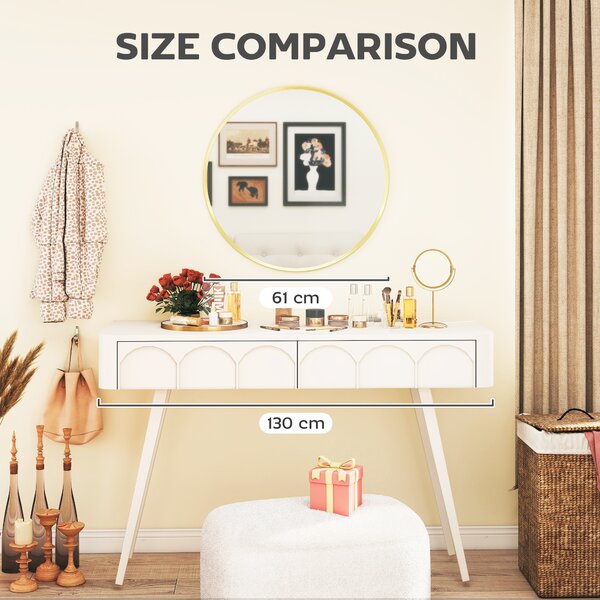 HOMCOM 61cm Decorative Wall Mirror for Bedroom Living Room, Modern Round Bathroom Mirror for Home Decor, Gold Tone