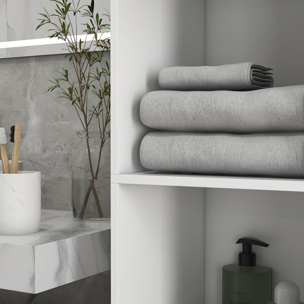 Kleankin Multi-Storage Slim Bathroom Cabinet - High Gloss White Aosom UK