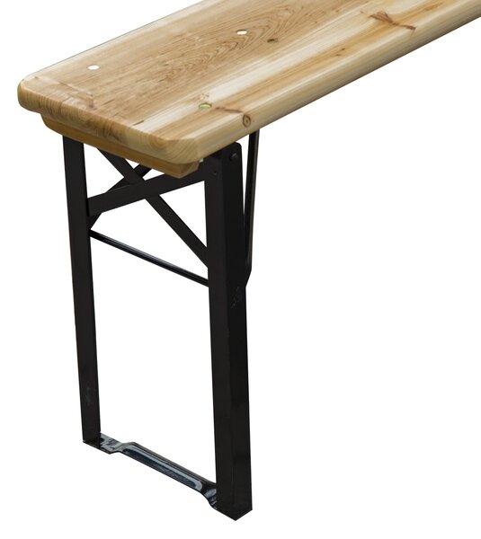 Outsunny Portable Folding Camping Picnic Trestle Beer Table & Bench Set Garden BBQ Chairs Stools Wooden Wood (120cm(L) x 25cm(W) x 46cm(H)) Aosom UK