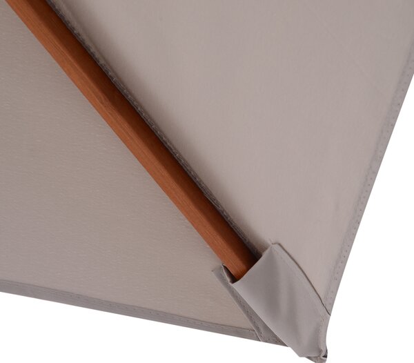 Outsunny Waterproof 2m x 1.5m Patio Garden Parasol Sun Umbrella Sunshade Canopy Outdoor Furniture Fir Wooden Pole 6 Ribs Tilt Mechanism Aosom UK
