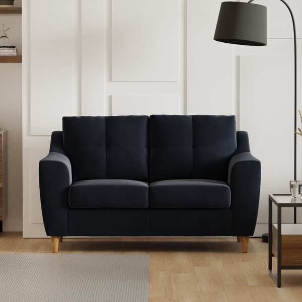 Baxter Plush Velvet 2 Seater Sofa Navy