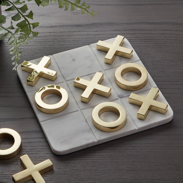 Faux Marble Noughts and Cross Game 19cm Marble