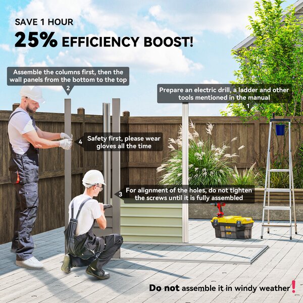 Outsunny 4x6ft Metal Garden Shed with Lockable Door, Galvanised Steel Outdoor Storage Shed, Weather Resistant Tool Storage House for Garden & Backyard, Grey Aosom UK