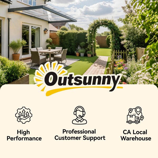 Outsunny Front Door Canopy, Outdoor Awning, Rain Shelter, 303 x 96cm , Clear