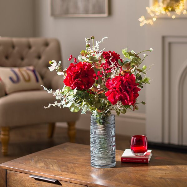 Artificial Red Hydrangea Bouquet