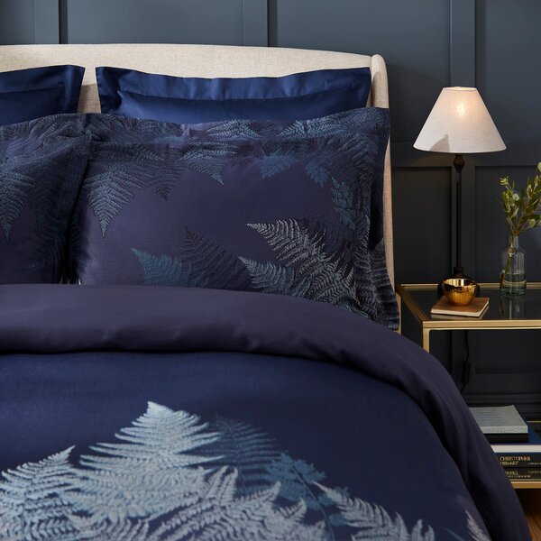 Dorma Navy Winter Fern Duvet & Pillowcase Set