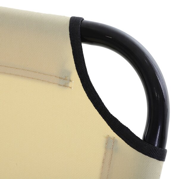 Outsunny Reclining Lounger: Foldable, 5-Position Backrest, Portable & Lightweight, Beige Aosom UK