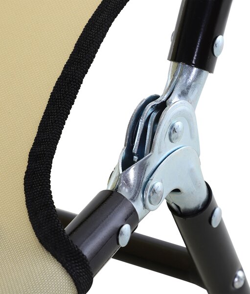 Outsunny Reclining Lounger: Foldable, 5-Position Backrest, Portable & Lightweight, Beige Aosom UK