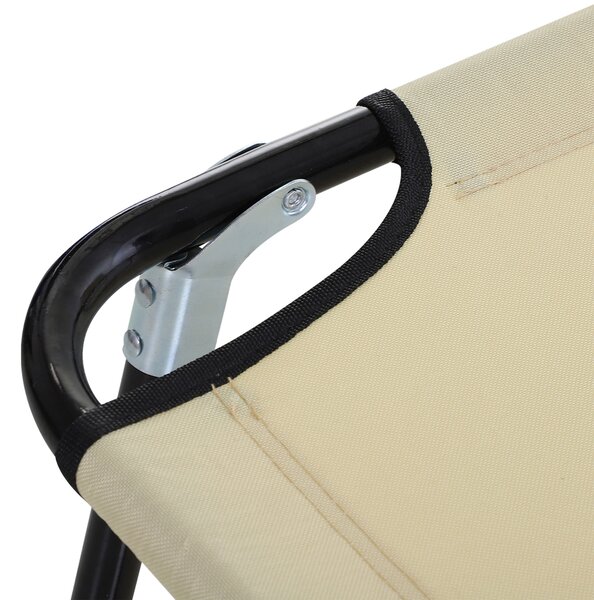 Outsunny Reclining Lounger: Foldable, 5-Position Backrest, Portable & Lightweight, Beige Aosom UK