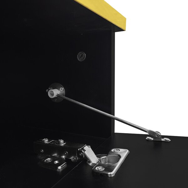 High-Gloss Black Coffee Table with Tempered Glass Top and LED Lighting, Tea Table Perfect for Modern Elegance, 90L x 50W x 32.5H cm, Black Aosom UK
