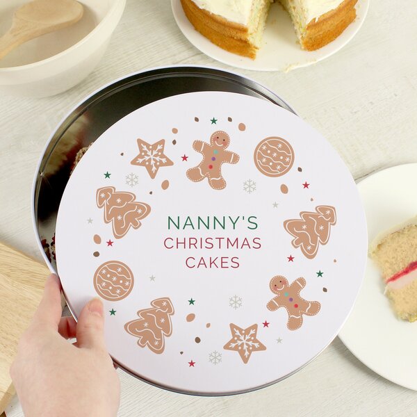 Personalised Christmas Cake Tin