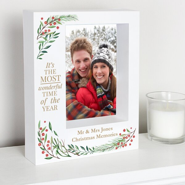 Personalised Wonderful Time of the Year Christmas Box Photo Frame