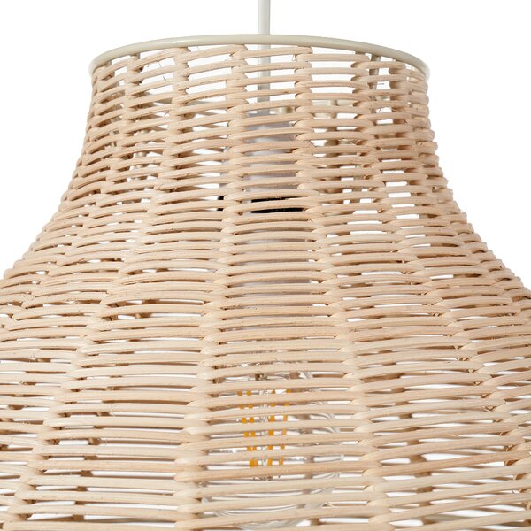 Caswell Rattan Cloche Easy Fit Pendant Shade