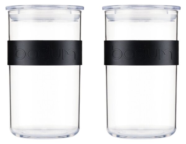 Bodum Presso Set of 2 Black Storage Jars