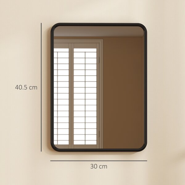 HOMCOM Rectangular Wall Mirror with HD Glass - Black