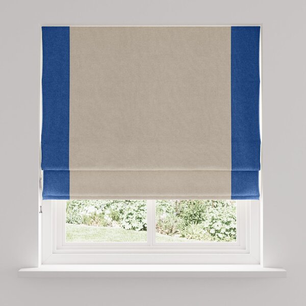 Luna Bordered Classic Blue Blackout Roman Blind