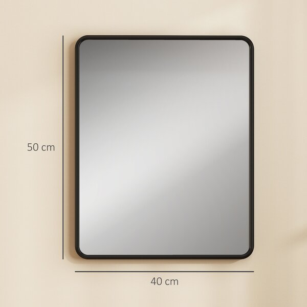 HOMCOM Rectangular Wall Mirror with HD Glass - Black