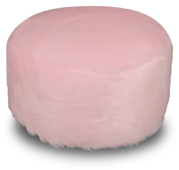 Kaikoo Pink Faux Fur Footstool