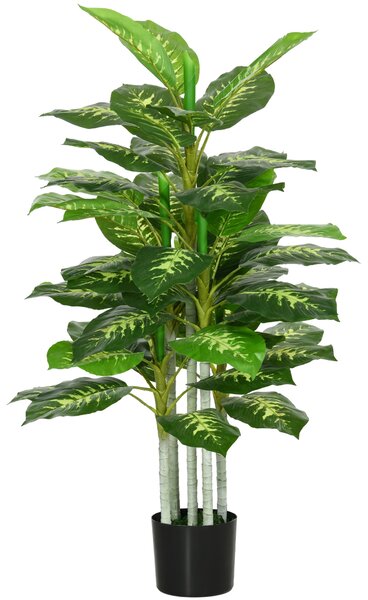 HOMCOM Artificial Evergreen Tree Fake Decorative Plant in Nursery Pot for Indoor Outdoor Decor, 120cm