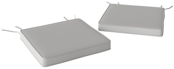 Outsunny Set of 2 Garden Chair Cushions - Light Grey