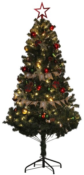 HOMCOM 6ft Pre-Lit and Decorated Christmas Tree Aosom UK