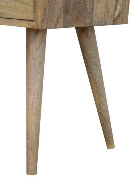 Solid Wood Mini Bedside Table with Drawer and Open Slot for Storage, Handcrafted Desk with Oak-effect Finish, 30L x 30W x 57H cm, Brown Aosom UK