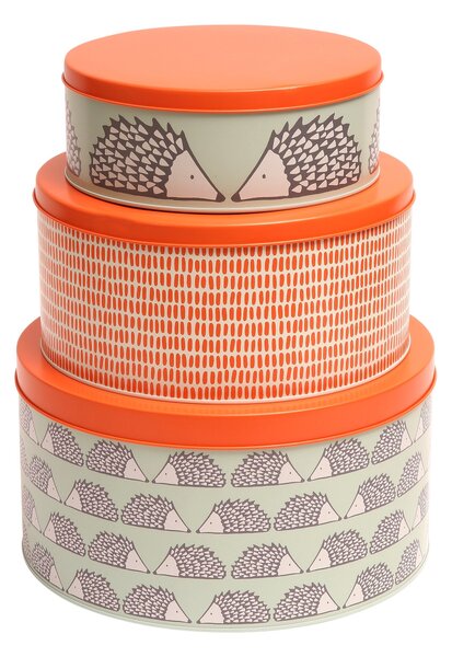 Scion Dexam Spike Hedgehog Set of 3 Sage Round Cake Tins