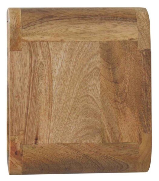 Solid Mango Wood Wall-Mounted Mini Bedside Table with Open Slot and Drawer, Space-Saving Desk with Curved Design, 25L x 30W x 25H cm, Brown Aosom UK