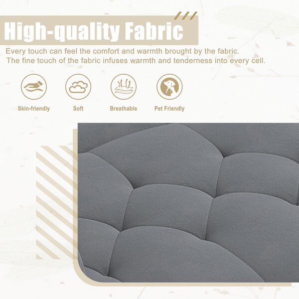 2-Seater Modern Sofa with 3-Position Adjustable Backres and Thick Foam Cushions, Sofa Bed for Compact Room, 165L x 72.5W x 75H cm, Grey Aosom UK