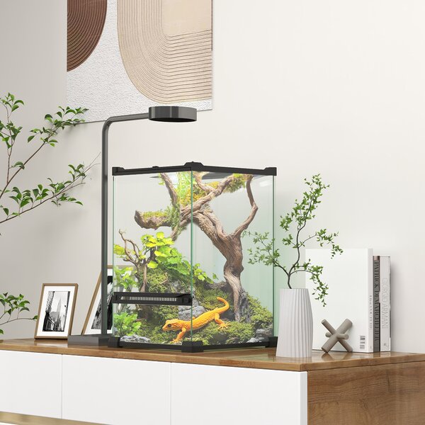 PawHut 12L Vivarium for Lizards, Frogs, Snakes & Tortoises, Anti-Escape Design, Ventilation, Safe & Spacious Habitat Aosom UK