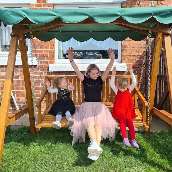 Outsunny Waterproof 3-Seater Wooden Garden Swing Chair Seat Bench, Green Aosom UK