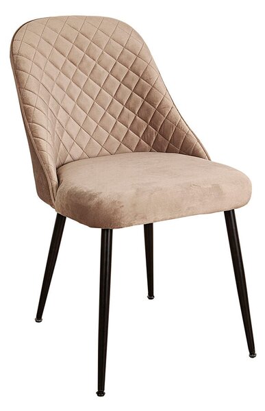 Dining Chair Romimex Black Beige Metal 100 % polyester 52 x 82 x 62 cm